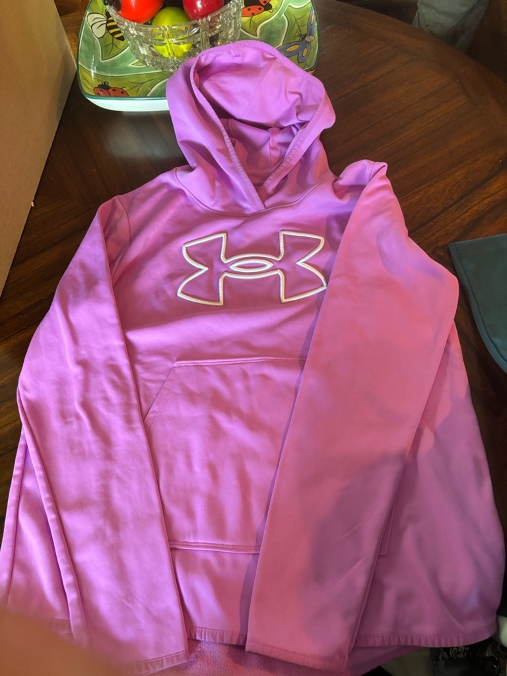 Under Armour Women's  Pink Louse Coup Cowl Neck Hooded Pullover with Logo Size M